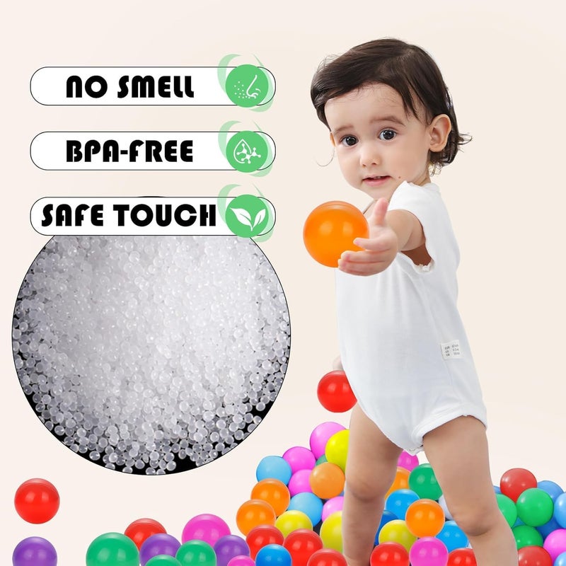 Beauenty Ball Pit Balls for Toddlers - BPA Free Crush Proof Plastic Toy Balls, Pack of 100 (Rainbow) - Image 4